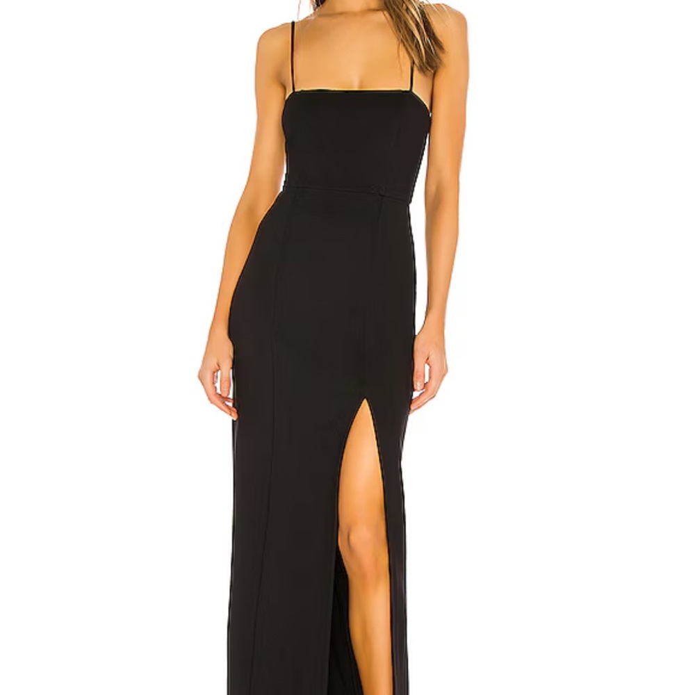 NBD Black Maxi Dress with Slit
